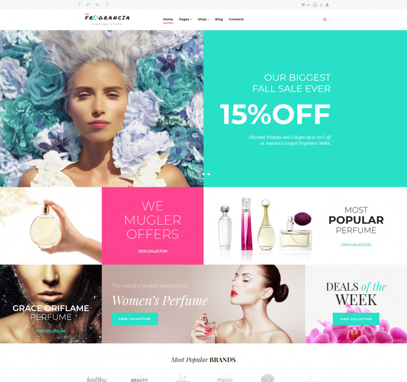 Fragrancia Perfume Store MotoCMS Ecommerce Template