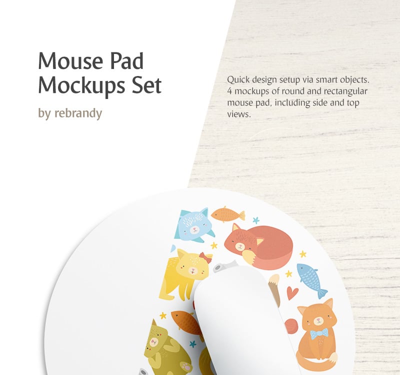 Download Mouse Pad Set Product Mockup #77422 - TemplateMonster