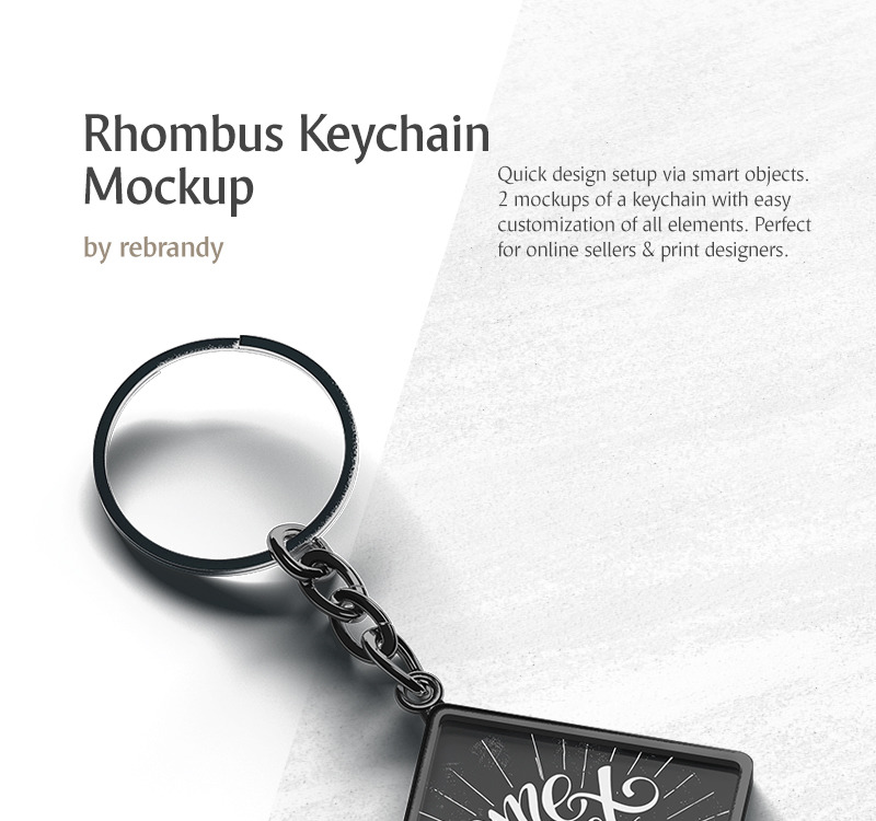 Download Rhombus Keychain Product Mockup 77404 Templatemonster