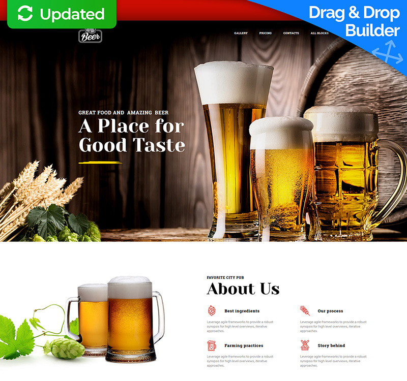 Beer - Brewery Landing Page Template - TemplateMonster