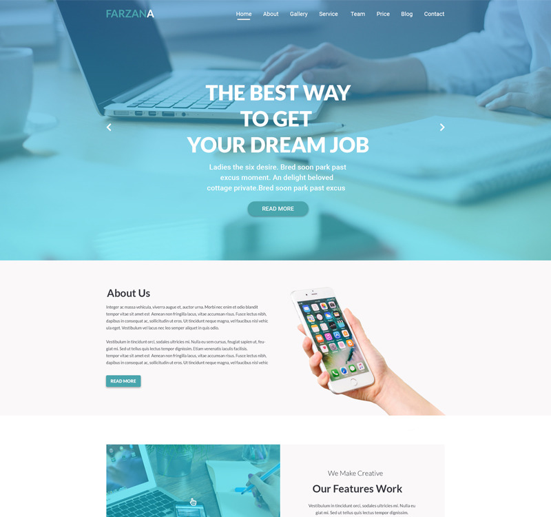 Farzana Corporate OnePage PSD Template - TemplateMonster