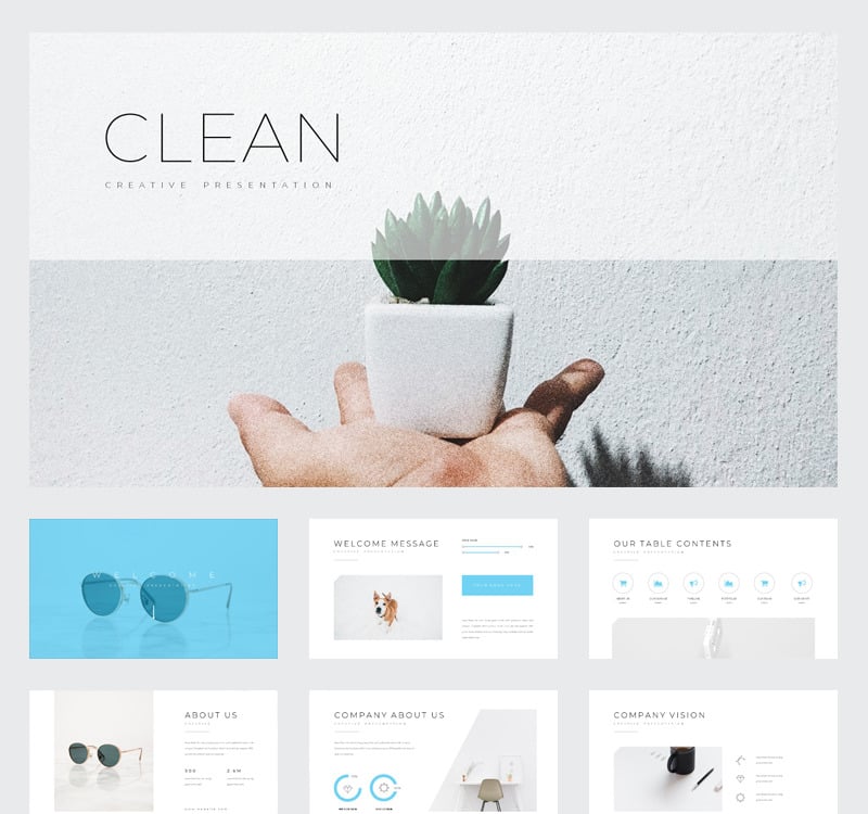 Clean PowerPoint template 78090 TemplateMonster