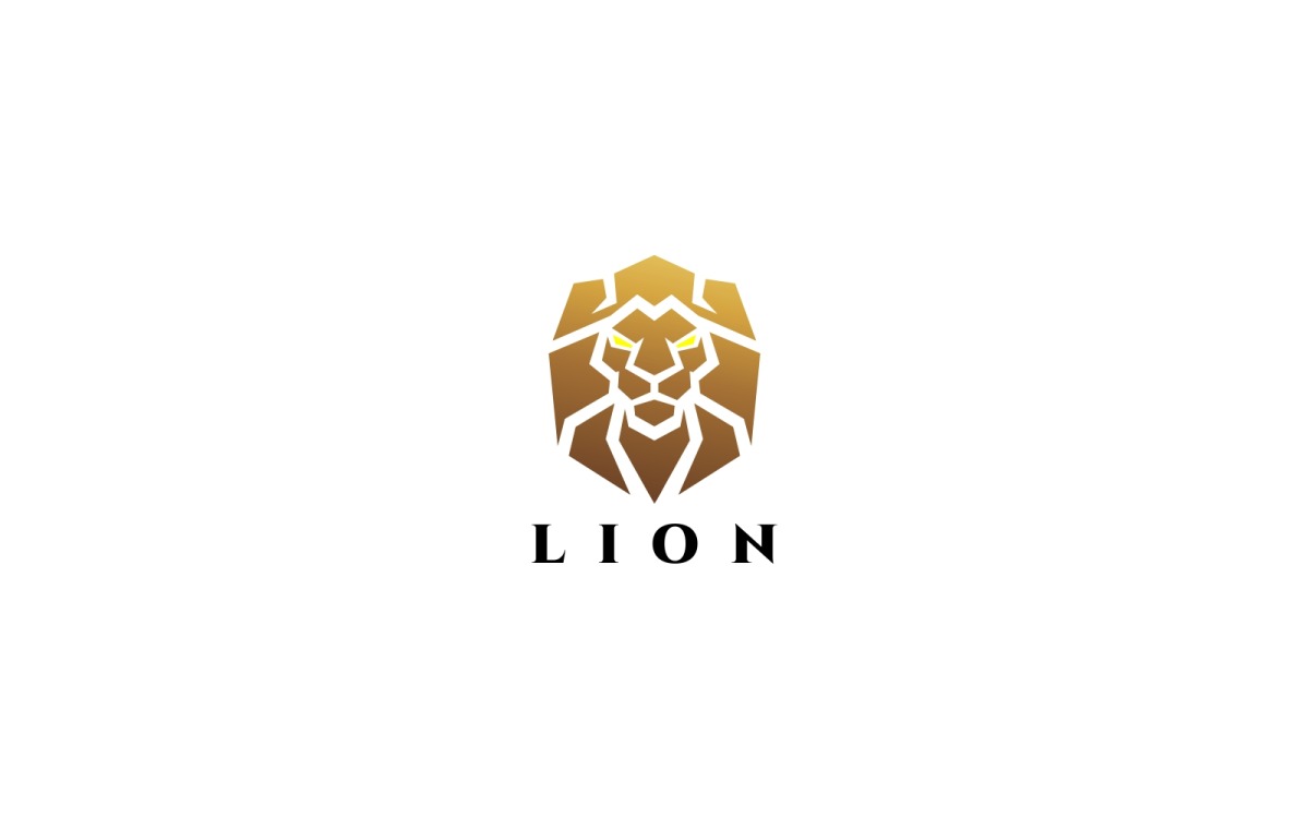 Golden Lion Head with Crown Logo Vector Icon - Stock Illustration  [101137784] - PIXTA