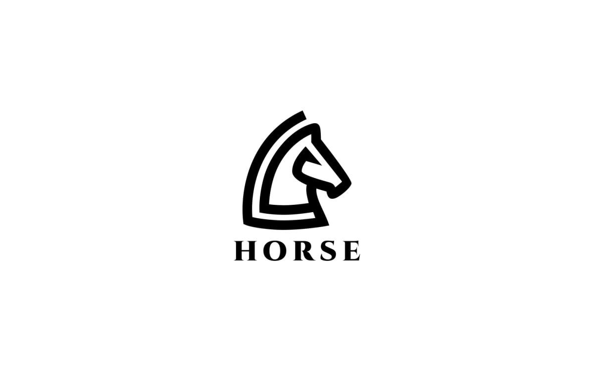 Blue pixel abstract horse head logo Royalty Free Vector