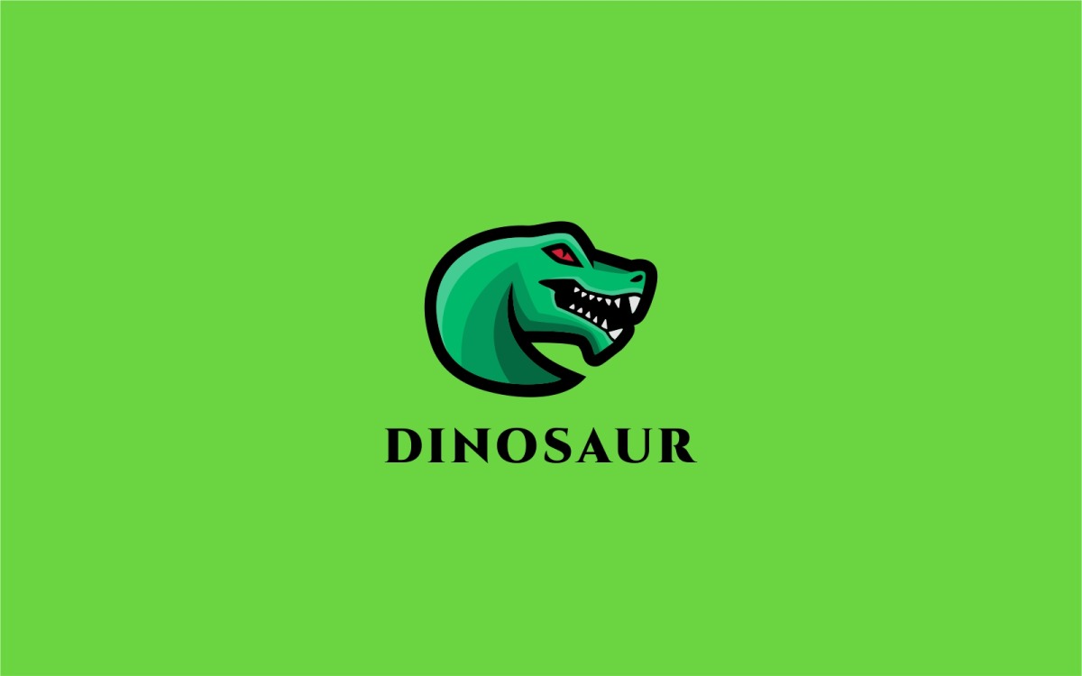 Dinosaur Mascot Cartoon Logo #340959 - TemplateMonster