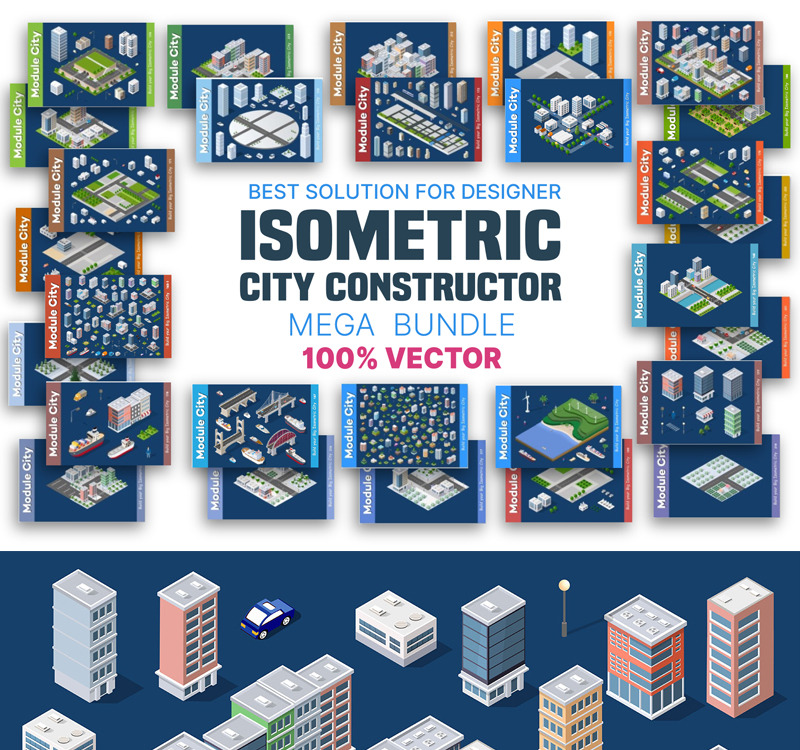 Download City Isometric Illustration 78535 Templatemonster