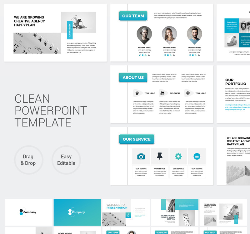 Company Business Clean PowerPoint Presentation Template Stationery ...