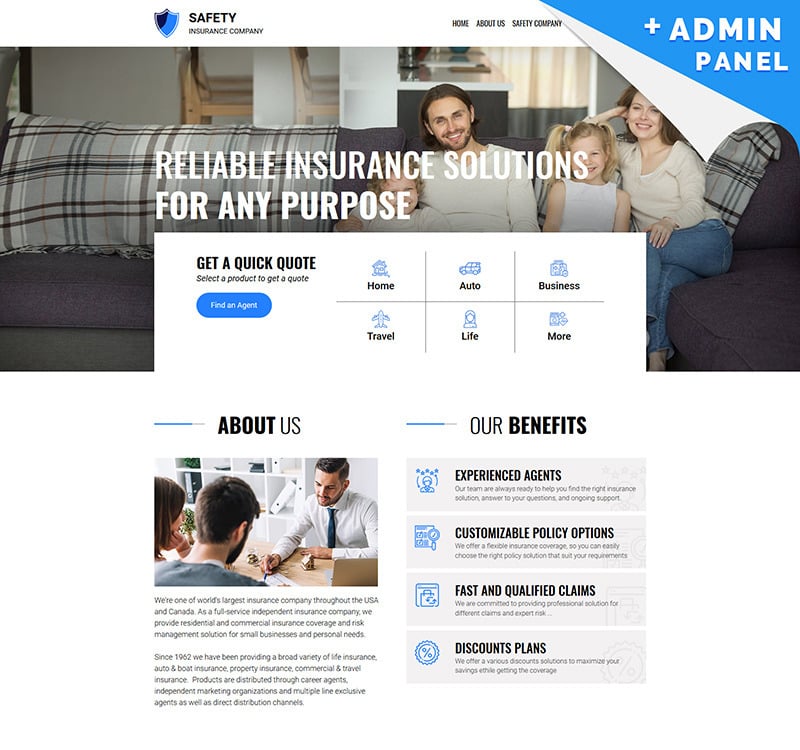 Safety - Insurance Landing Page Template - TemplateMonster