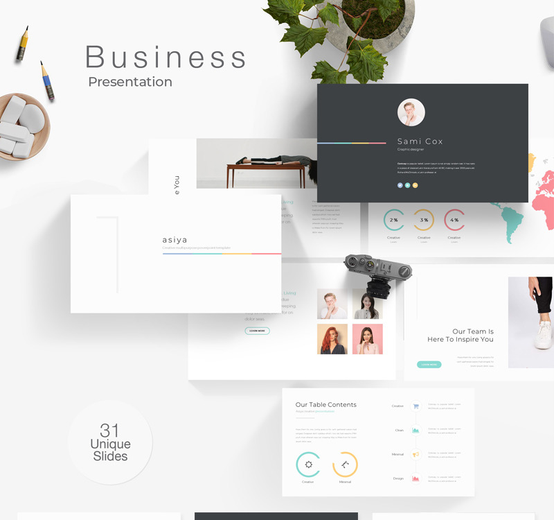 Colorful & Clean Minimal PowerPoint Template