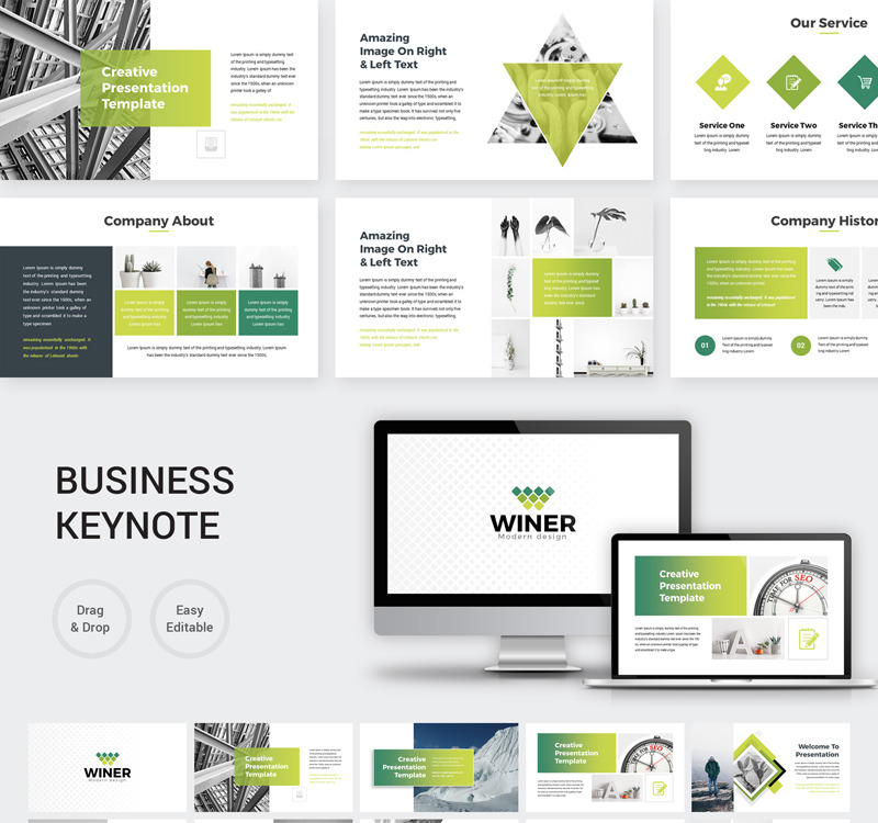 Green Creative Business Keynote Template Templatemonster