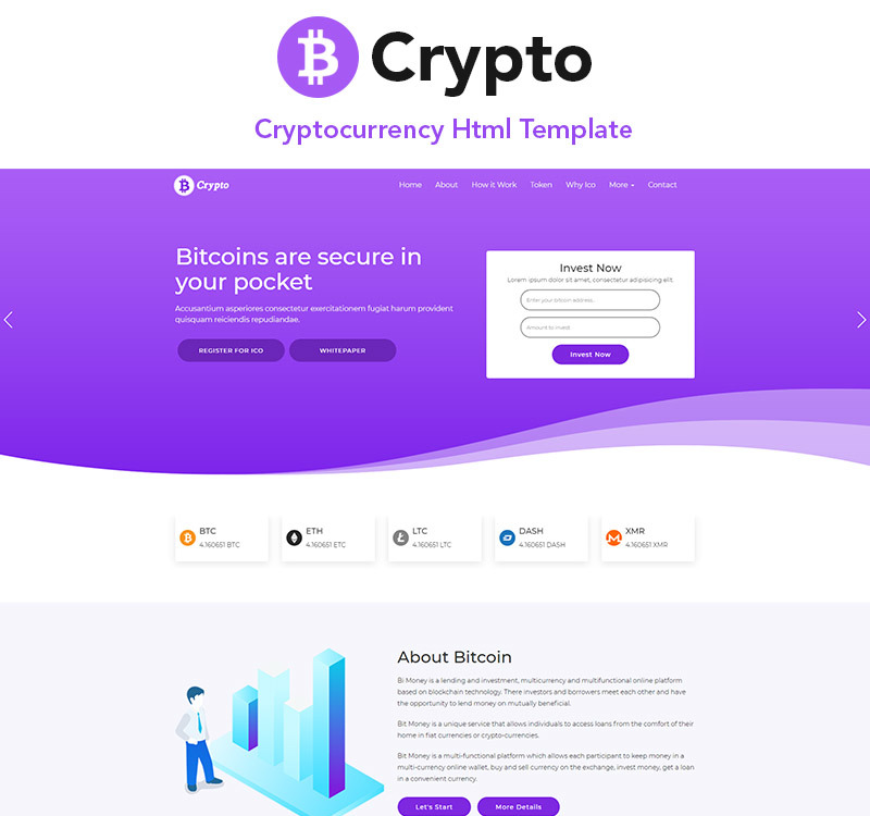 B-Crypto Cryptocurrency Landing Page Template