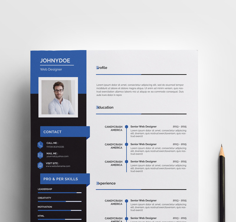 Johnny Doe Web Designer Resume Template - TemplateMonster