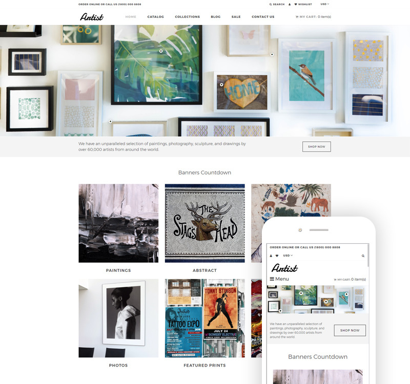 Artist Art Gallery Clean Shopify Theme