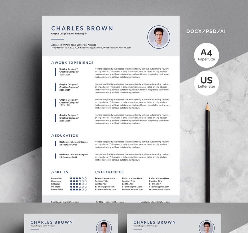 Charles Brown Resume Template #80047 - TemplateMonster