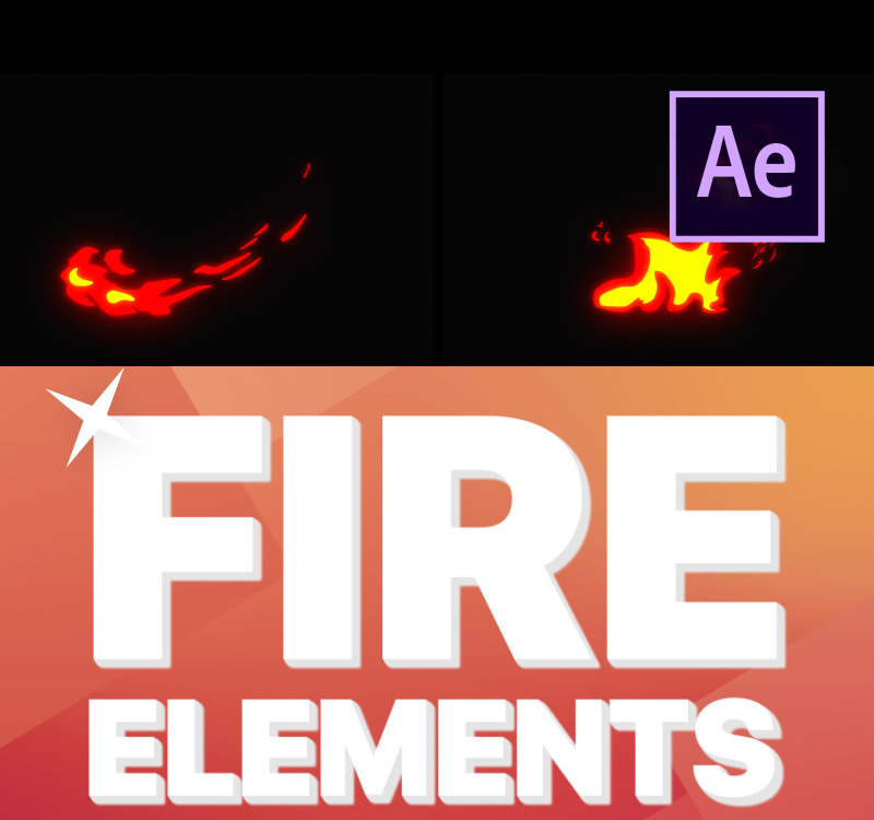 Cartoon Fire Elements After Effects Intro - TemplateMonster