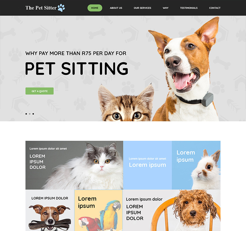 The Pet Sitter Pet Shop PSD Template TemplateMonster