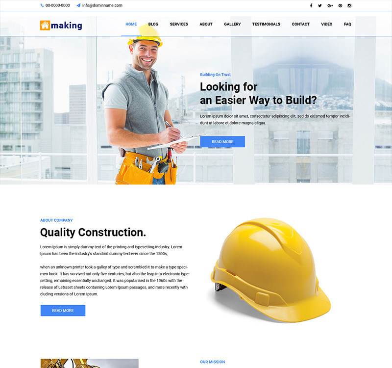 Made service. Ад Констракшн. PSD шаблоны каталог инструментов. Facebook Template Construction.