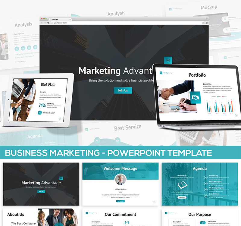 Business Marketing PowerPoint Template - TemplateMonster