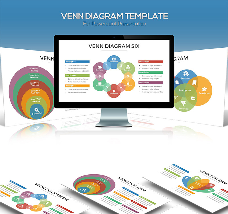 Diagrama de Venn plantilla de PowerPoint - TemplateMonster