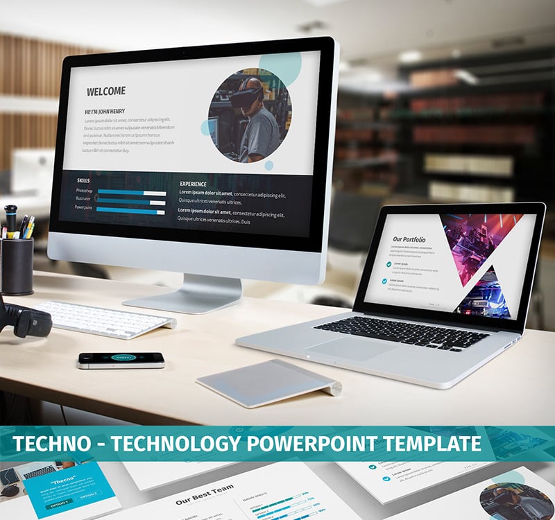 Techno Technology Powerpoint Template Templatemonster