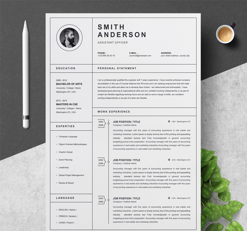 Smith Resume Template #82390 - TemplateMonster