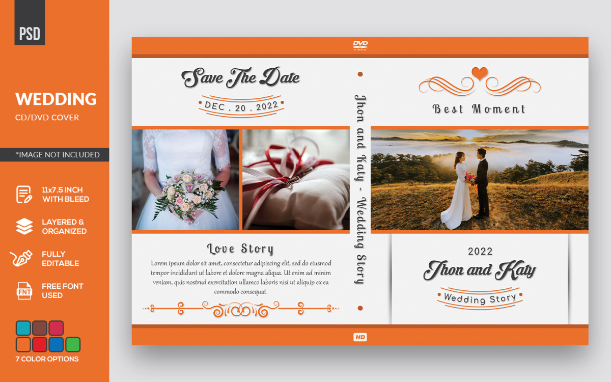 wedding dvd cover template design