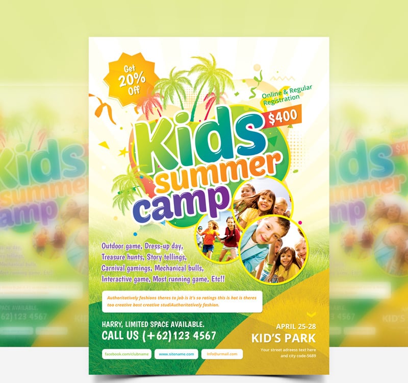 Holiday - Kids Summer Camp Flyer - Corporate Identity Template