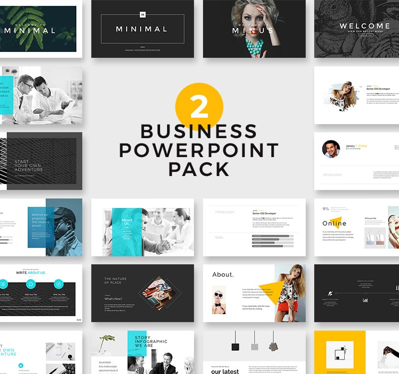 Minimal & Minus Creative PowerPoint template