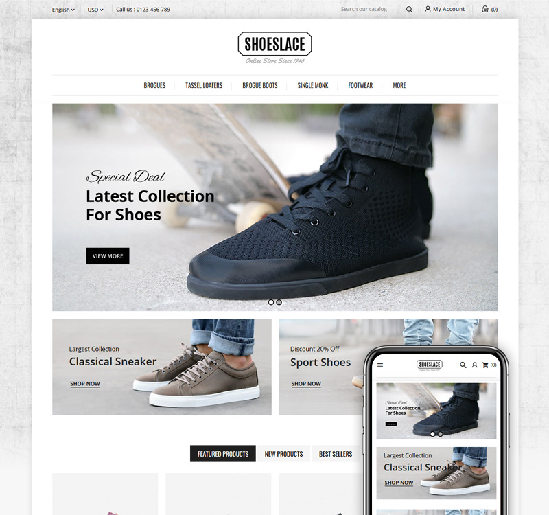 Shoeslace - Footwear Shop PrestaShop Theme - TemplateMonster