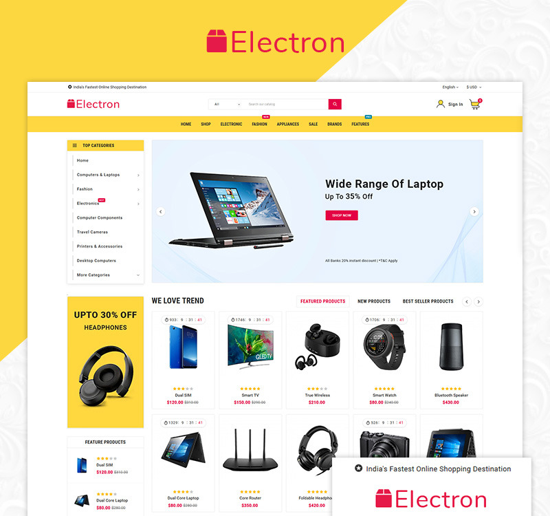Electron - Electronics Mega Store OpenCart Template