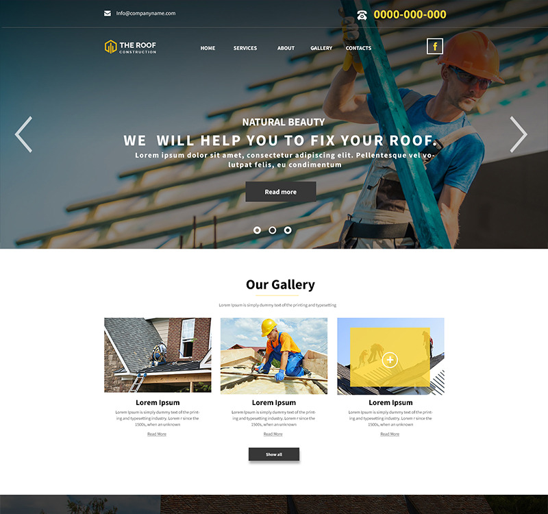 The Roof - Roofing Company PSD Template - TemplateMonster