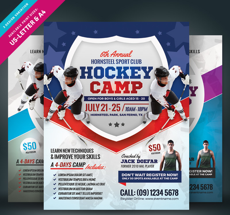 Hockey Camp Flyer Corporate Identity Template