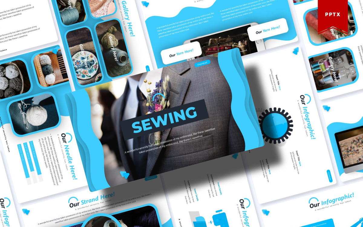 Sewing PowerPoint Template 85423 TemplateMonster