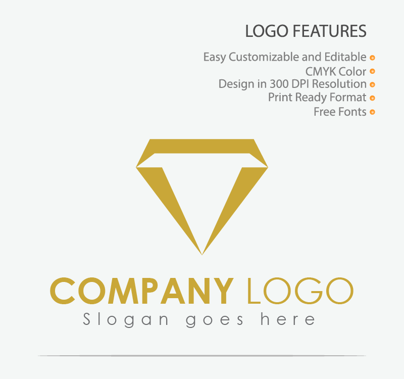 Gold diamond logo Stock Vector | Adobe Stock