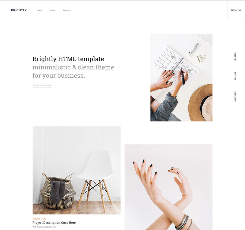 Brightly - One Page HTML Landing Page Template