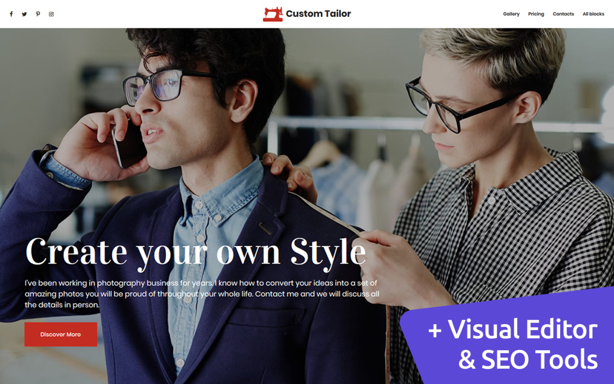 Custom Tailor Landing Page Template