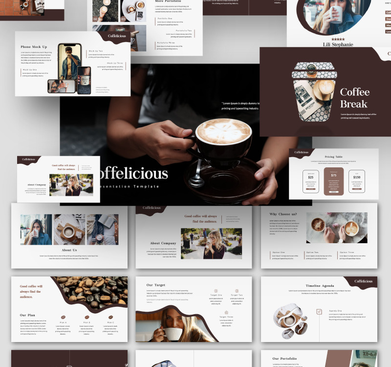 Coffelicious Powerpoint Template #87078 - Templatemonster