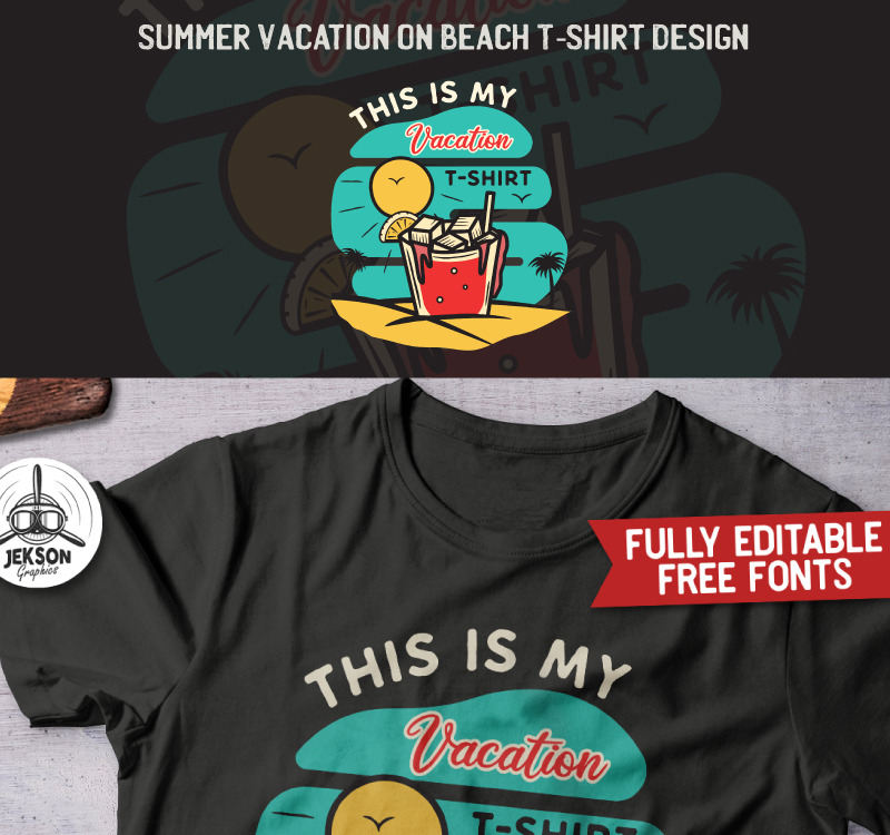 Summer Vacation on Beach - T-shirt 