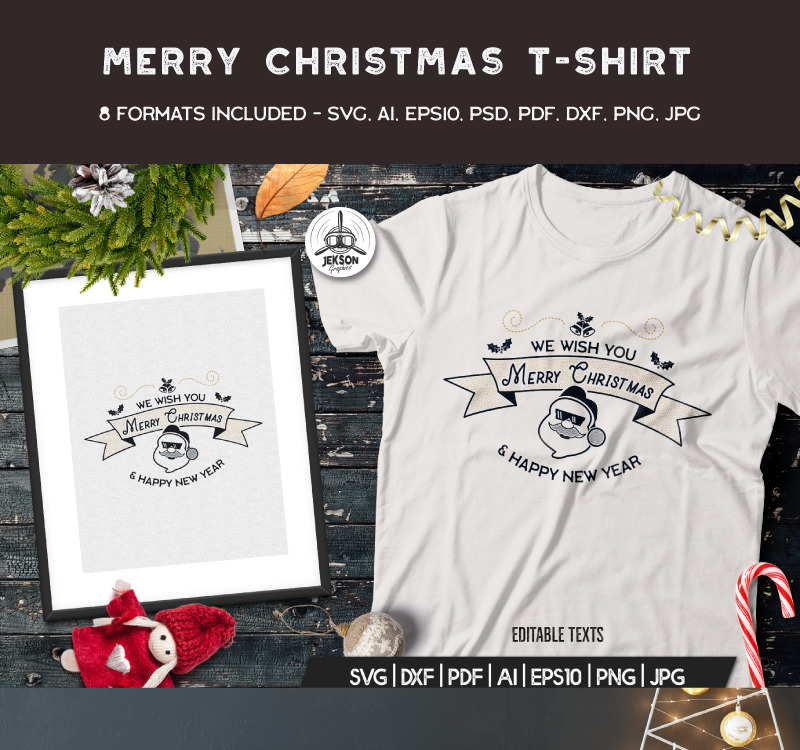 Download Merry Christmas T Shirt Design 88455 Templatemonster