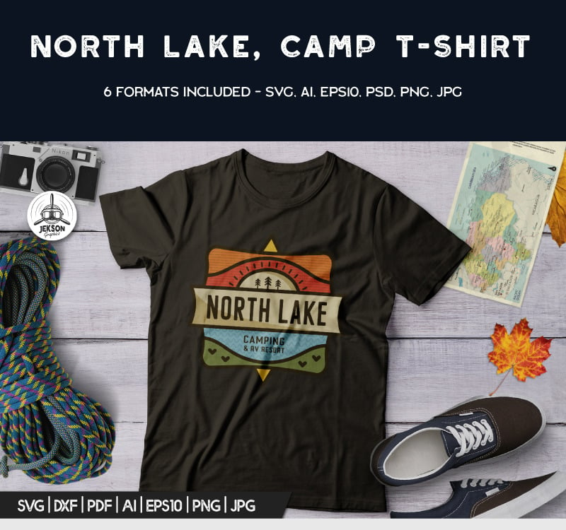 Download North Lake Camping Adventure T Shirt Design