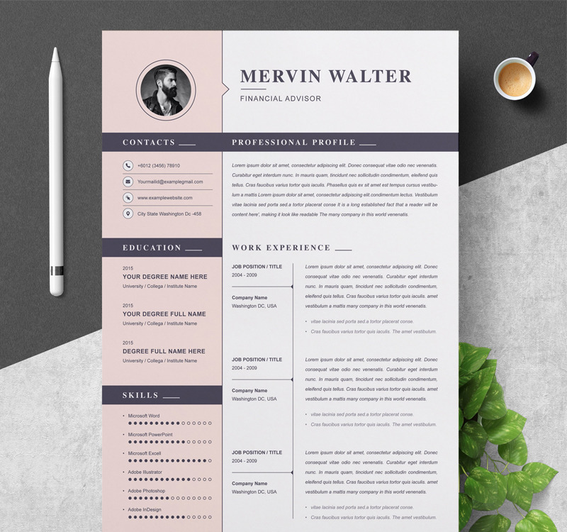 Mervin Resume Template #89668 - TemplateMonster