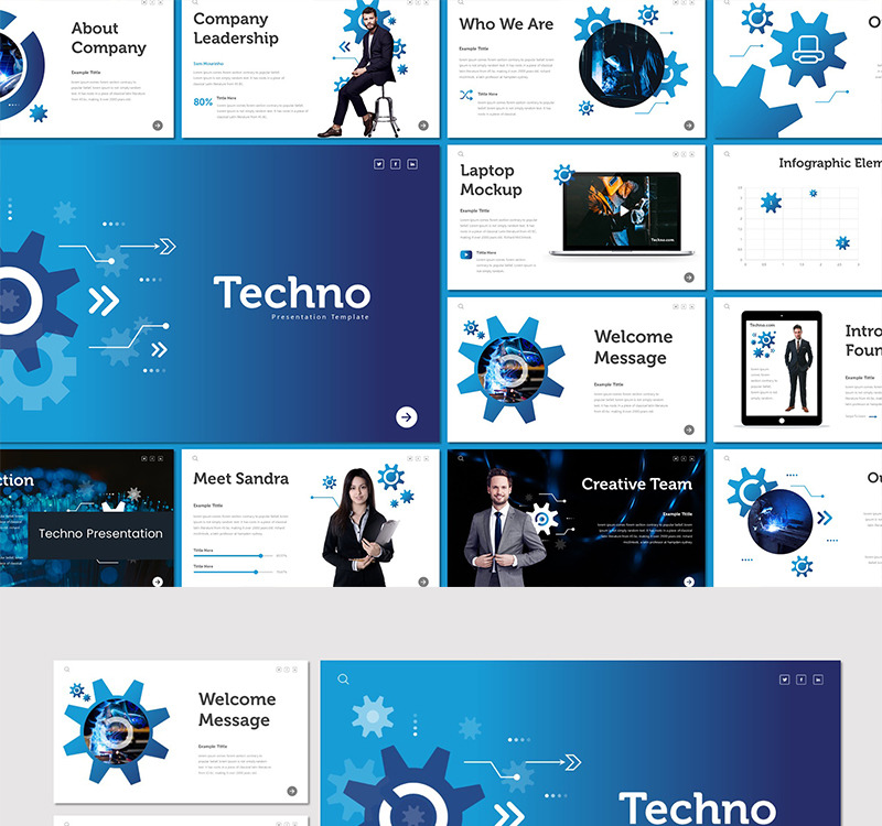 Techno PowerPoint Template #89603 - TemplateMonster