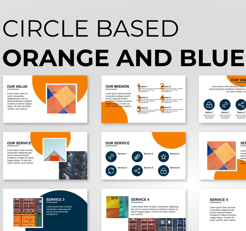 blue and orange powerpoint template