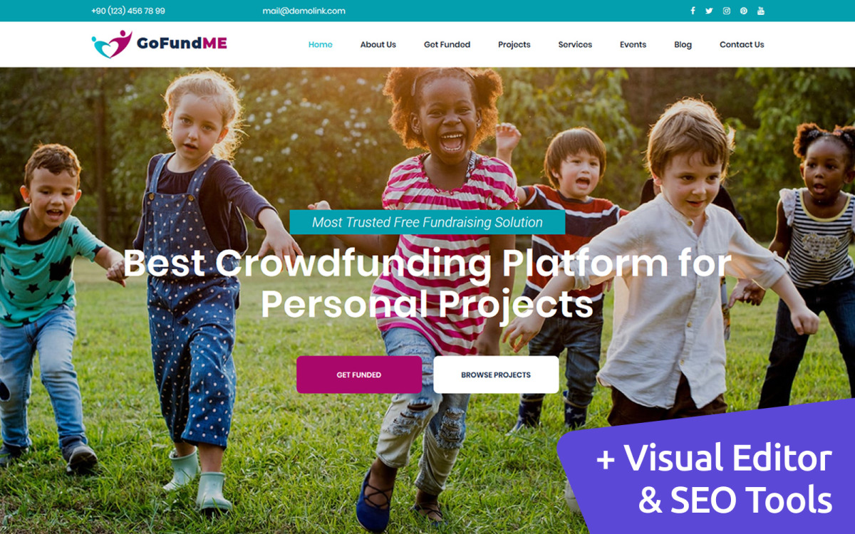 Gofundme Crowdfunding Moto Cms 3 Template Templatemonster