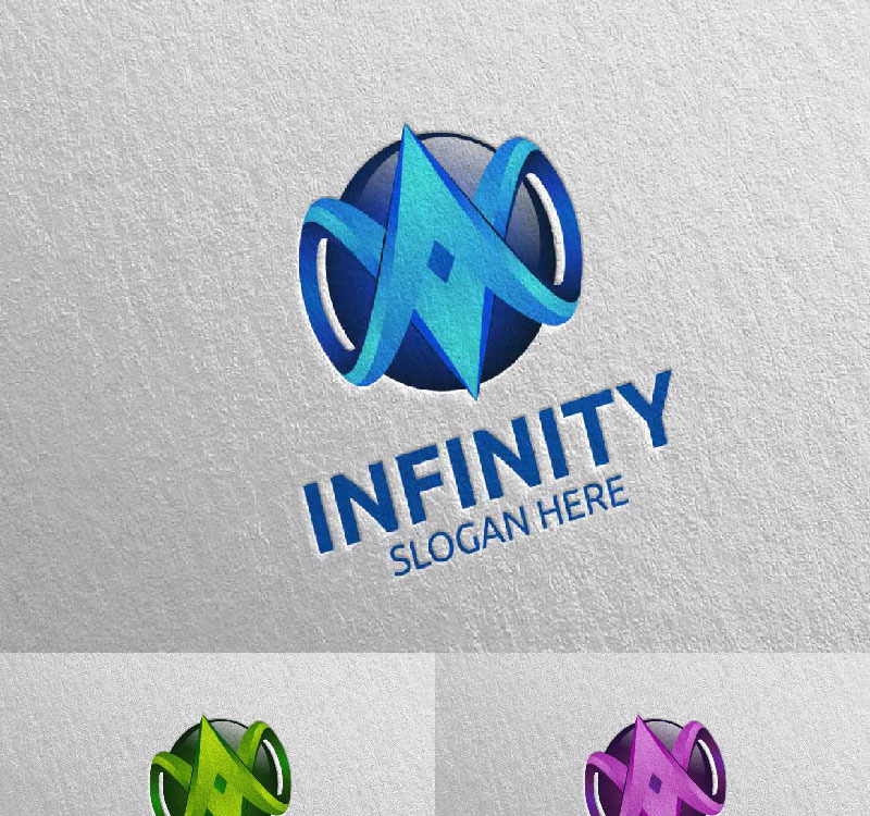 letter T infinity monogram logo design, loop element identity