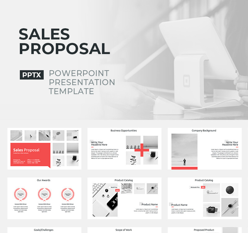 Sales Proposal PowerPoint template TemplateMonster