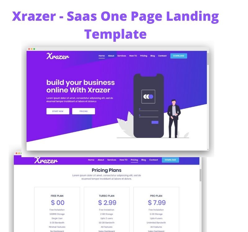 Xrazer BootStrap  4  Responsive Landing  Page  Template 