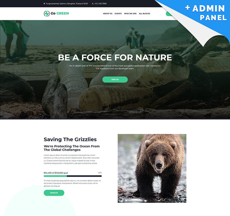 Go Green Charity Landing Page Template TemplateMonster