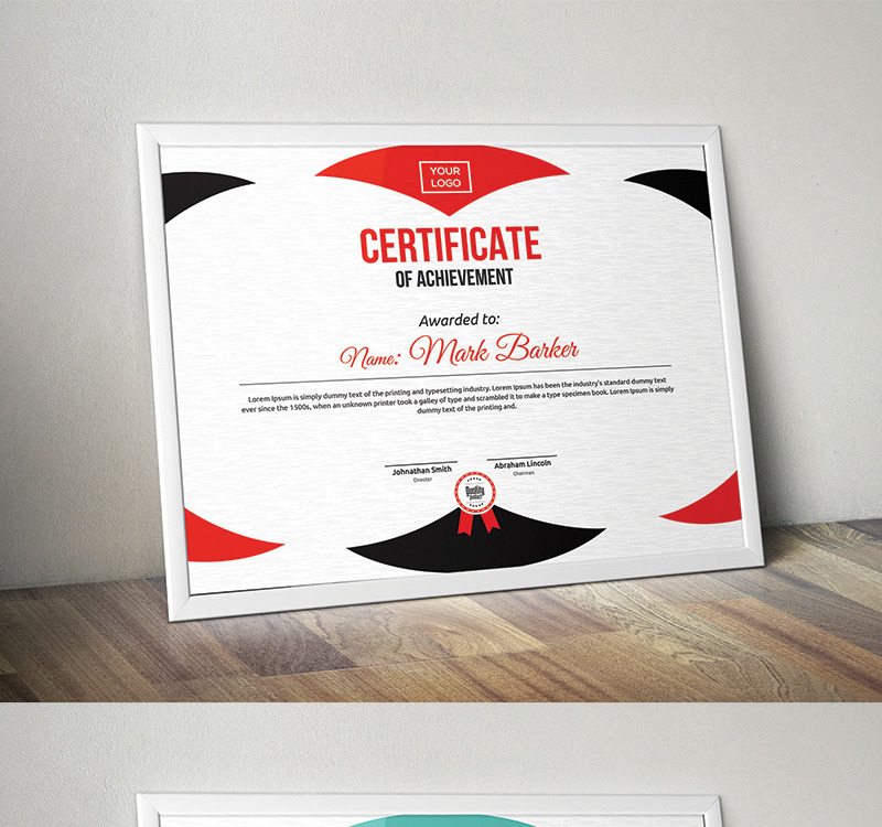 Minimal Modern Certificate Template #95328 - TemplateMonster