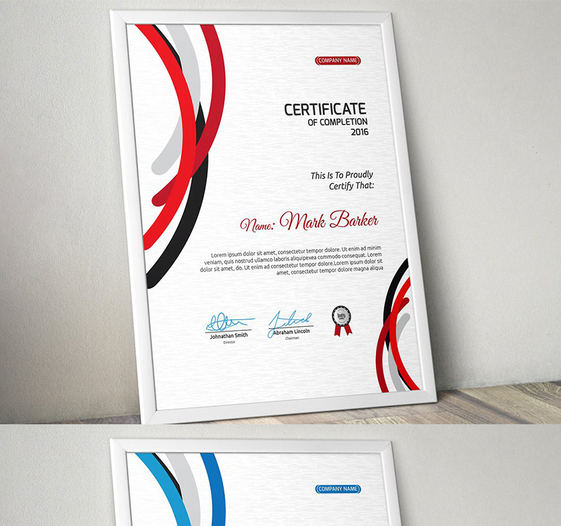 Curvy Stripes Certificate Template #95653 - TemplateMonster